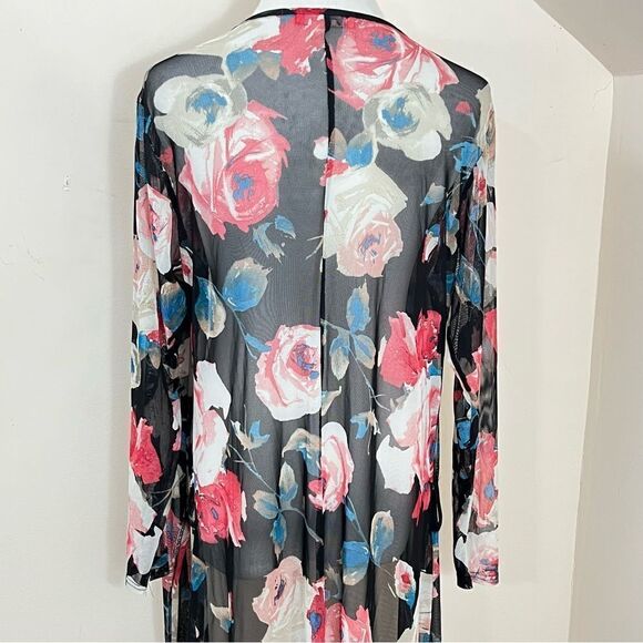 Rainbow Y2K Sheer Floral Maxi Duster L/XL - Picture 3 of 6